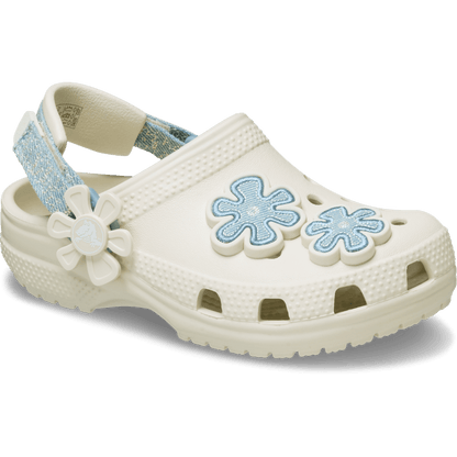 Crocs Trusted Toddler Classic Denim Flower Adjustable Backstrap Clog
