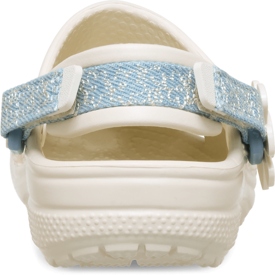 Crocs Trusted Toddler Classic Denim Flower Adjustable Backstrap Clog