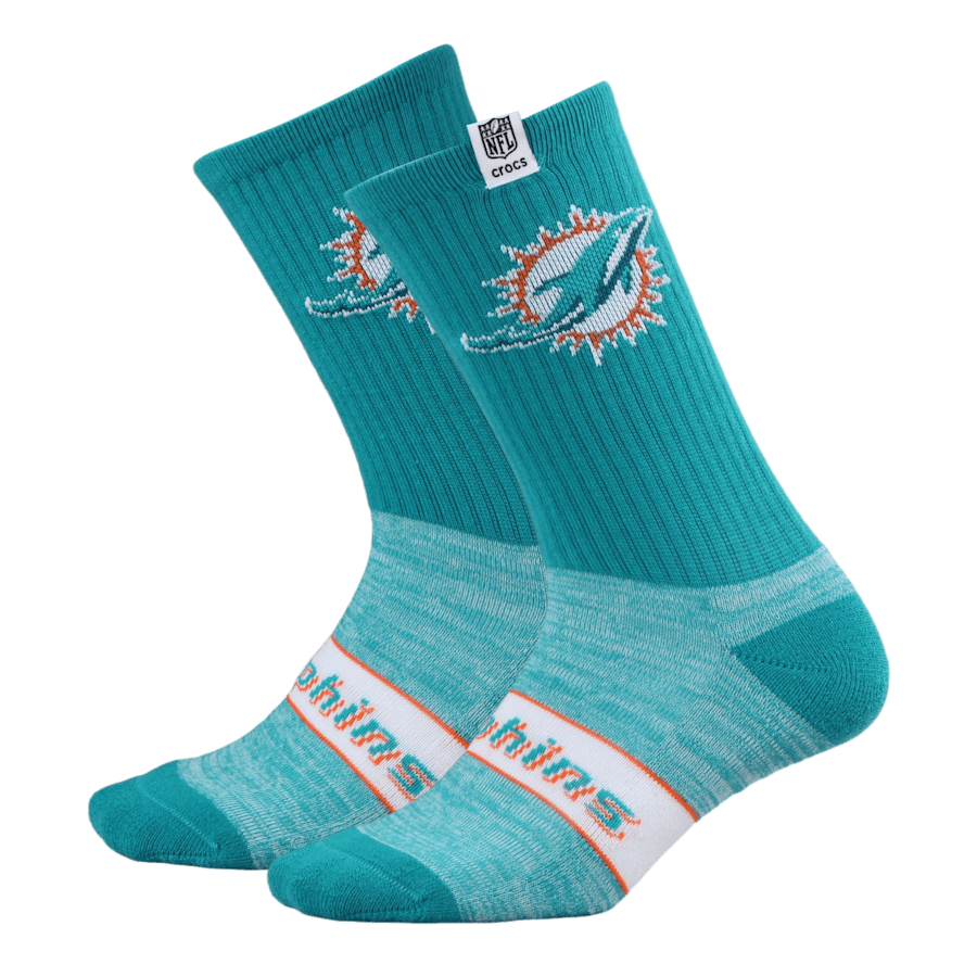 Crocs New NFL Miami Dolphins Crocs Socks