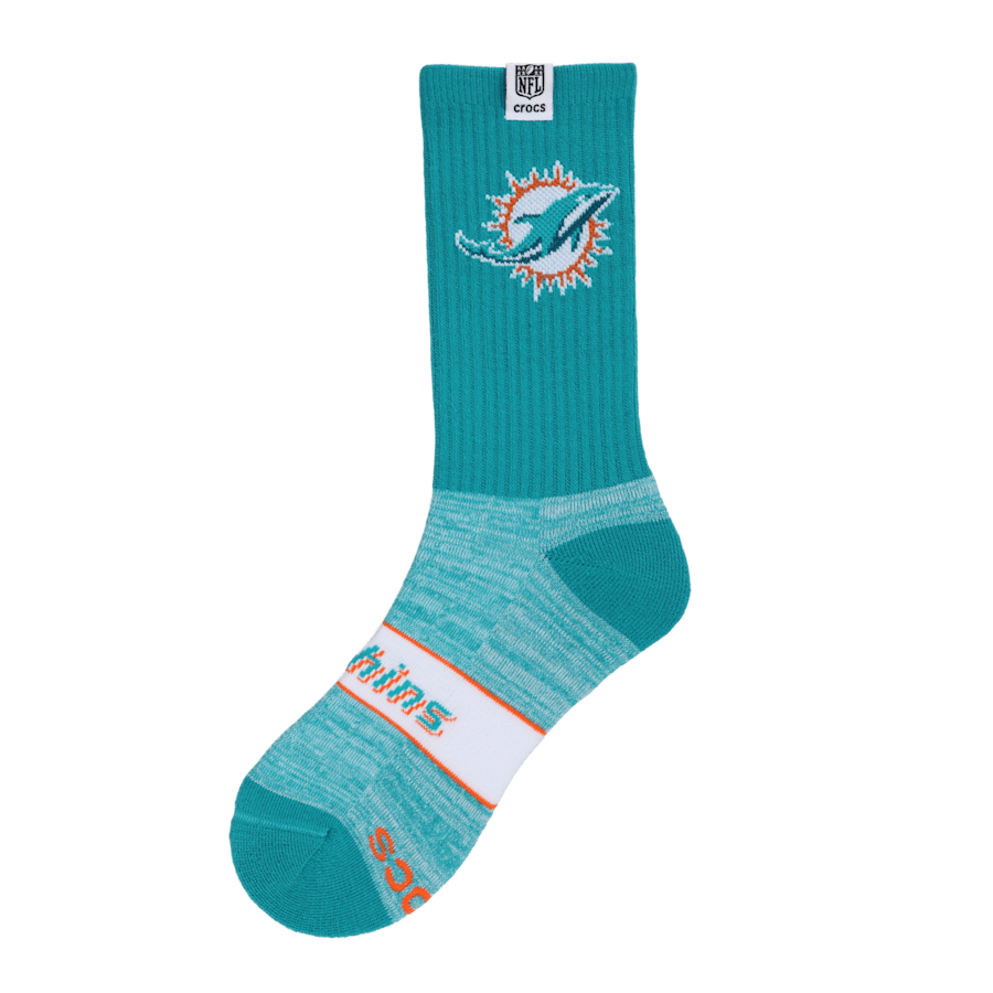 Crocs New NFL Miami Dolphins Crocs Socks