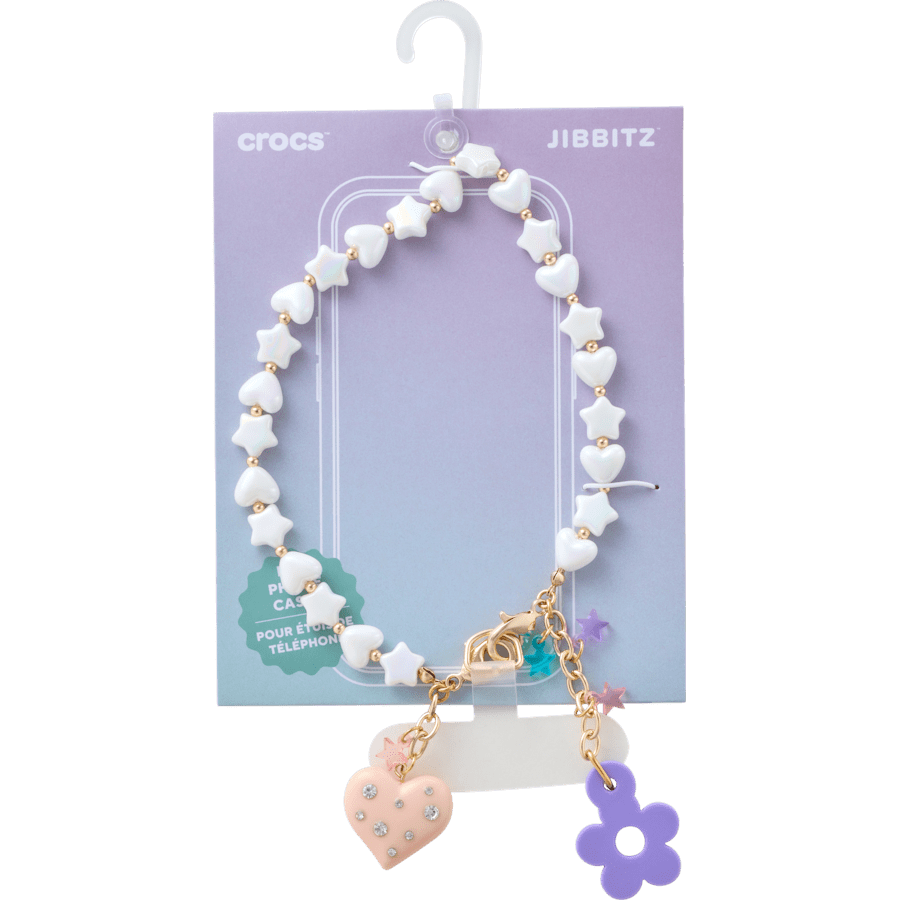 Crocs New Beaded Heart Flower Phone Wristlet