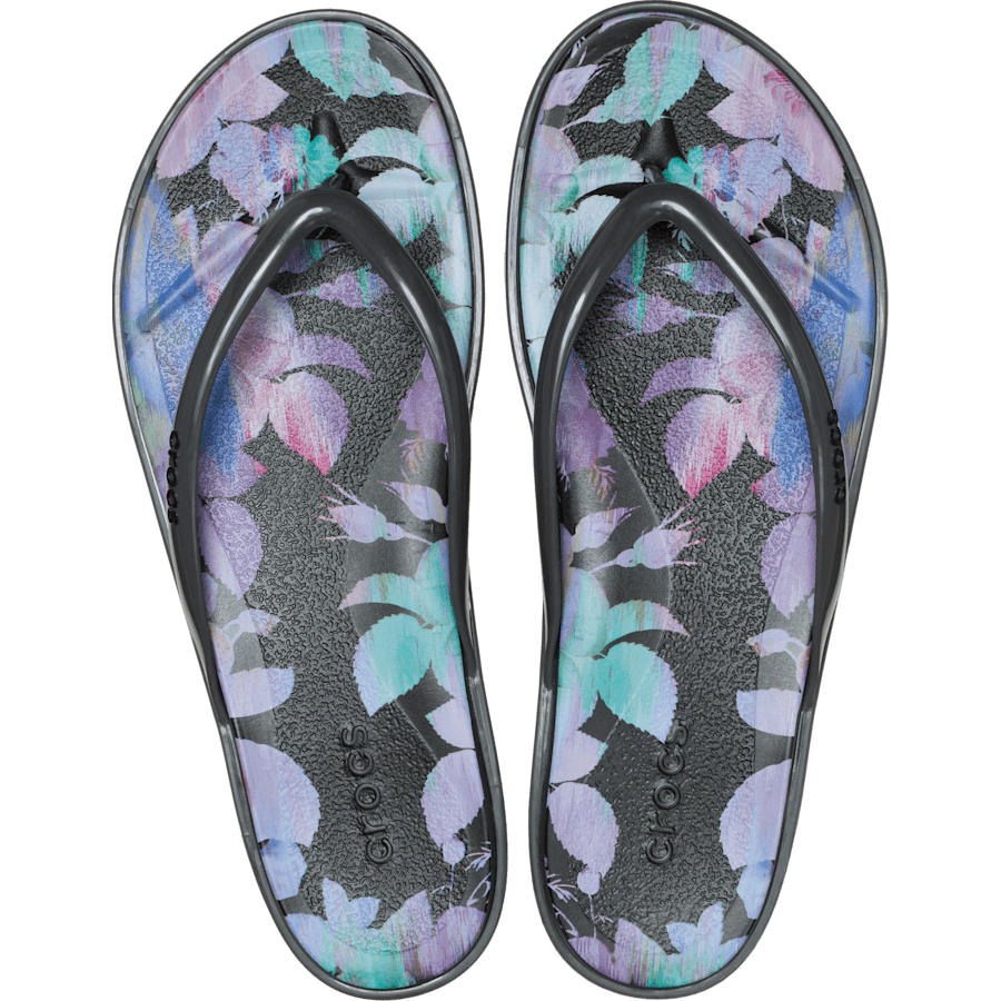 Crocs Top Pick Miami Round Toe Dark Floral Flip