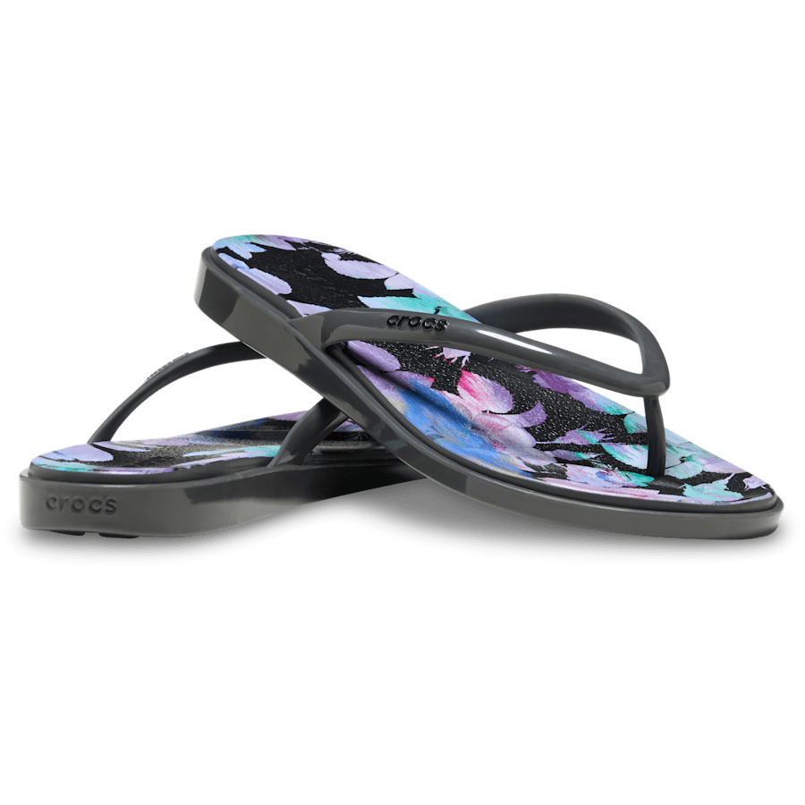 Crocs Top Pick Miami Round Toe Dark Floral Flip